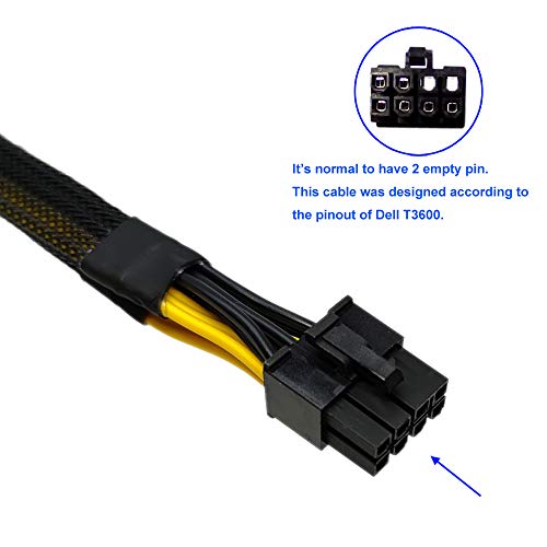 Image of COMeap 8 Pin Male to Dual 8 Pin(6+2) Male PCIe Power Adapter Cable for Dell T3600 T3610 T5600 T5610 T5610 T7600 T7610 5810 T5810 T7810 13-inch(34cm)