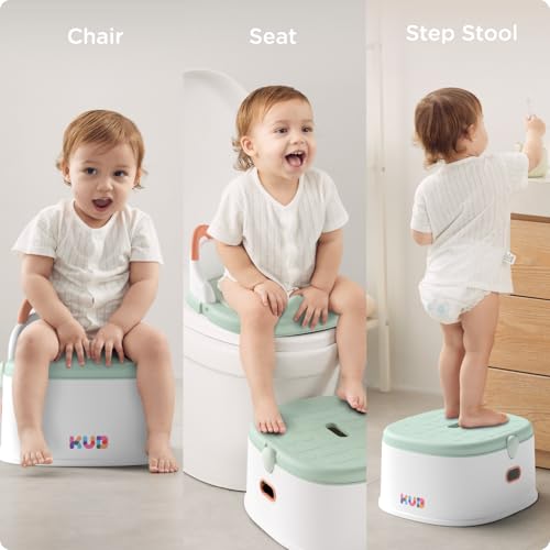 KÜB 3-in-1 Potty Training Toilet for Boys Girls - Easy to Clean, One-Click Assembly, 9 CM Splash Guard - Versatile Toddl 