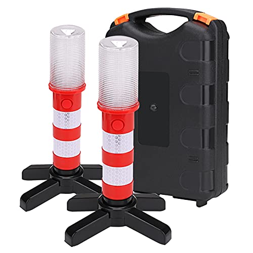 Balizas de seguridad vial para averías en carretera, luces estroboscópicas rojas en pack de 2