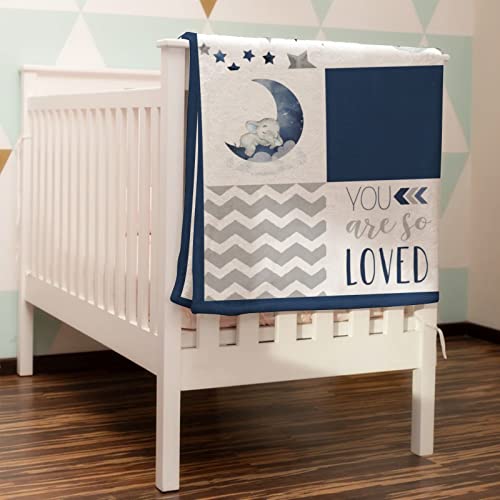 Hawskgfub Baby Toddler Boy Sleeping Elephant Blanket Blue, Nursery Dream Big Little One You Are So Loved Star Flannel Fleece Bed Swaddling Blankets, Soft Newborn Baby Shower Kids Crib Bedding 30 X 40 #TOP1