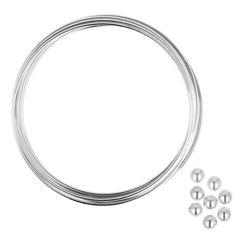 Alambre de memoria plateado grueso con 8 tapas de extremo para crear pulseras firmes