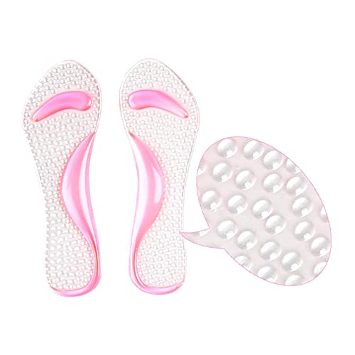 Image of Silicone High Heel Cushion Inserts Gel Sandal Insoles High Arch Support Pads Shoe Pump Cushions Ball of Foot Inserts for Women Men Clear