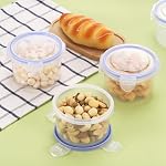 Kssvzz 6 Pack 10 oz Plastic Round Food Storage Containers with Lids Airtight, Stackable Small Food Containers Set with Clip Lock for Home, Kitchen, BPA-Free, Stackable