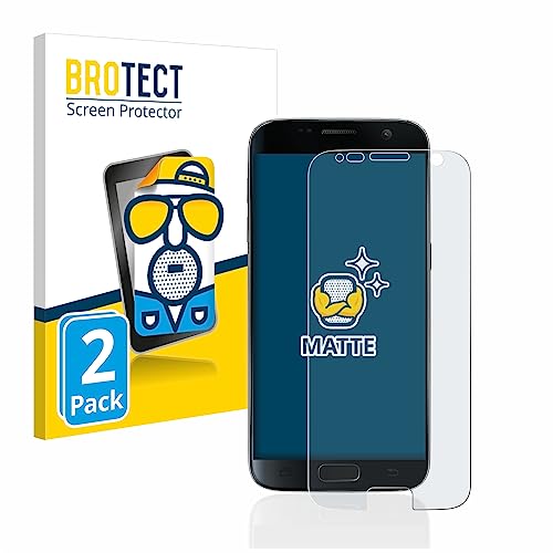 BROTECT Entspiegelungs-Schutzfolie für Samsung Galaxy S7 (2 Stück) Matte Bildschirmschutz-Folie, Anti-Reflex, Anti-Fingerprint