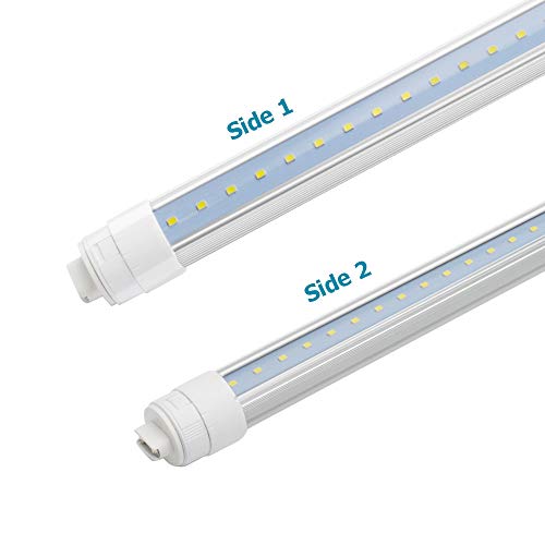 JESLED 360 Degree T8 T10 T12 8ft 52w R17D/HO Base, led Outdoor Tubes for Double Sided Signs 6000K Cool White Clear Cover (4-Pack)