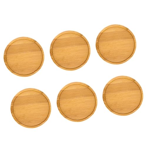 VICASKY 6Pcs Round Succulent Flowerpot Holder Tray Minimalist Decorative Plant Saucer for Bonsai Pots for Kitchen Office and Home