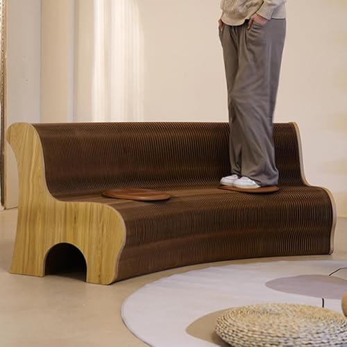 Tabouret pliable en papier kraft rétractable avec dossier et coussin - 3