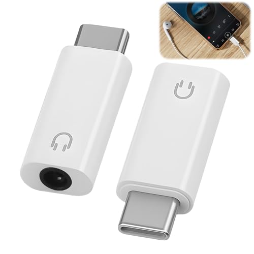 Image of USB C to 3.5 mm Jack Adapter, USB C Headphone Adapter, Hi-Fi Audio Pack of 2