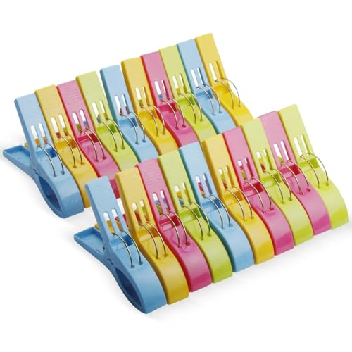Paquete De 20 Pinzas para La Ropa,Pinzas para Toallas De Playa, Pinzas para Toallas Adecuado para Sillas De Playa Y Tumbonas Se Puede Utilizar para Sujetar Ropa,Toallas De Playa,Toallas De Baño,Etc