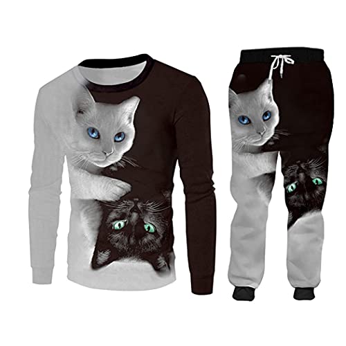 Ensemble à capuche chat noir blanc pour vos moments cocooning - 4
