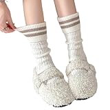 Maxtonser 1Pair Soft Wool Socks Winter Warm Crews Socks Knitted Thick Ankle Sock Lovely Boot Sock Hosiery, for Women Girls Gifts