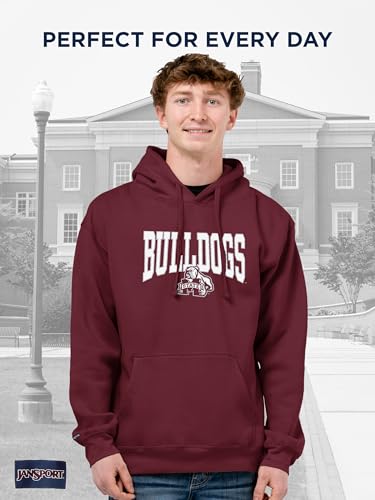 Image of JanSport NCAA Officially Licensed Rival Hoodie, Long Sleeve Unisex Sweatshirt, Cotton-Polyester Blend, Double-Layered Hood