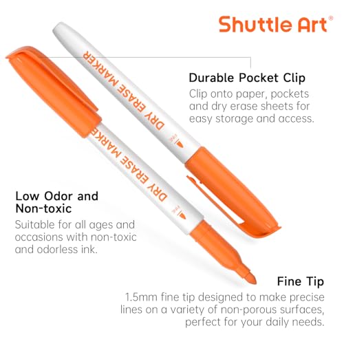 Image of Shuttle Art Dry Erase Markers, 12 Colors 144 Bulk Pack Whiteboard Markers, Fine Point Dry Erase Markers Perfect for Writing on Dry Erase Whiteboard Mirror Glass for School Office Home (Pack of 2)