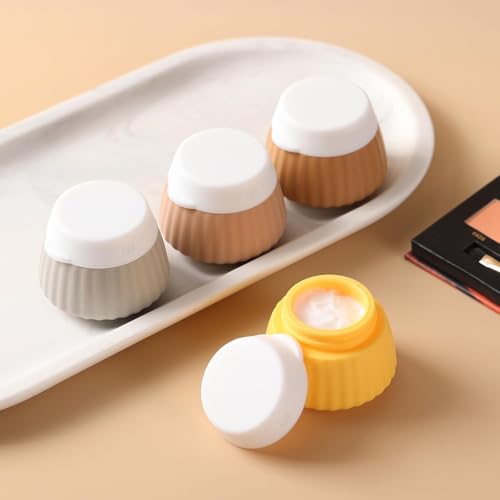 Image of HELIMIX Containers Cream Jars for Toiletries Kit BPA Free, Leak-proof 40ml Travel Size Containers, Travel Accessories Organizer with Lid for Cosmetic Face Hand Body Cream