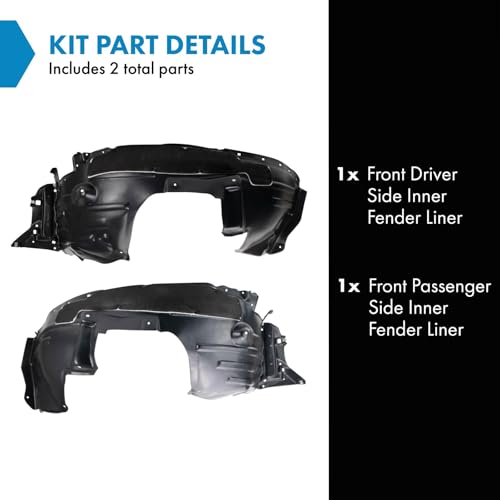 Image of TRQ Front Inner Fender Liner Set Compatible with 2019-2022 Acura RDX AC1248140 AC1249140