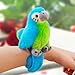JunZheHub Interactive Parrot Plush Doll and Snap Bracelet for Children, Blue