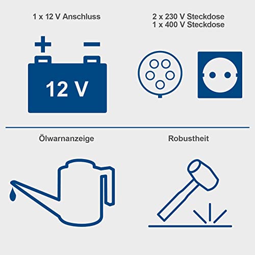 Scheppach Diesel Stromerzeuger | Elektrostart | 7,7PS | 5000W | 2x 230V, 1x 400V Steckdose | 16L Tank | AVR...
