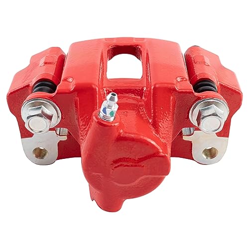 Image of TRQ Rear Right Brake Caliper w /Bracket Performance Red Passenger Side | For 2003-2009 Toyota 4Runner 2007-2014 FJ Cruiser