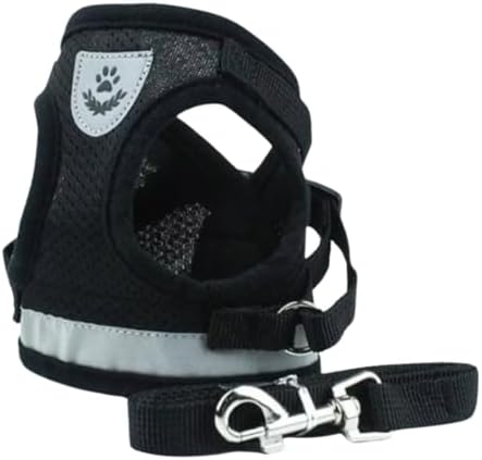 Coleira Peitoral para Cachorros e Gatos com Colete Reflexivo Regu...