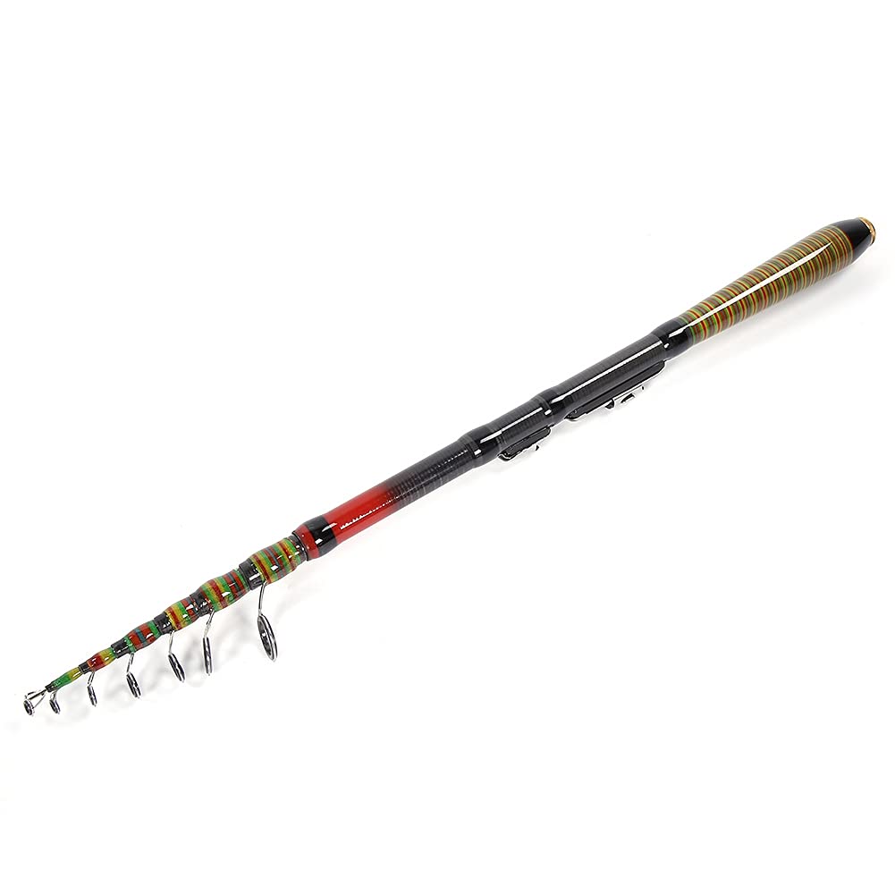 Alomejor Canna da Pesca Telescopica 240CM in Fibra di Carbonio per Mare e Lago, Canna Pesca Retrattile Portatile con di Trasporto Facile per Pesca a Mano