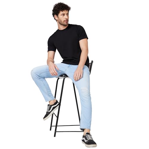 Image of Spykar Men's Kano Slim Fit Mid-Rise Jeans (Ankle Length)
