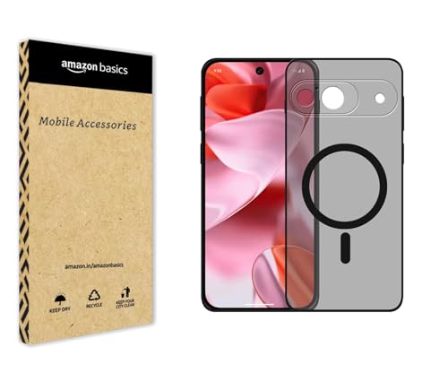 Image of amazon basics Luxury Paper Thin Case Cover for Google Pixel 9 5G | Matte Finish | Compatible with magsafe | (Black, Google Pixel 9 5G)