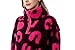 HYGLuosie Animal Print Faux Fur Pullover, Women's Short Half-Zip Stand Collar Jacket for Sping Fashion Daily Outerwear, Pink Leopard Print, Pink, Size M