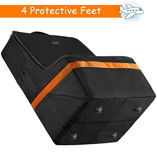 Image of YOREPEK Car Seat Travel Bag, Padded Car Seats Backpack for Air Travel, Heavy Duty Gate Check Carseat Travel Bag for Airplane, Airport Gate Check Bag (Orange)
