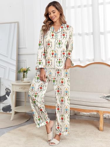 Image of Brosloth Women's Silk Satin Pajamas Pjs Sets Cute Lace Pattern Two Piece Loungewear Set Button Up Pajamas Sleepwear Black