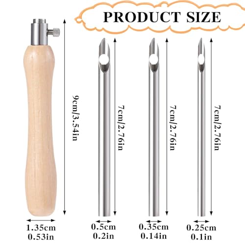Image of JJUNW 5 Pcs Punch Needle Tool, Interchangeable Head Punch Needle Frame, Embroidery Pen for Beginner DIY Craft Floss Cross Stitching