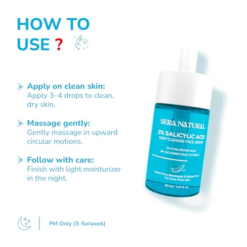 Image of 2% Salicylic Acid Anti-Acne Face Serum with Hyaluronic Acid & Cucumber | Clears Pores, Reduces Blackheads & Controls Oil | BHA Exfoliant | Oil-Free | 30 ml