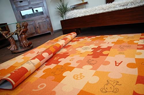 Dywan PUZZLE pomarańczowy 100x500 cm