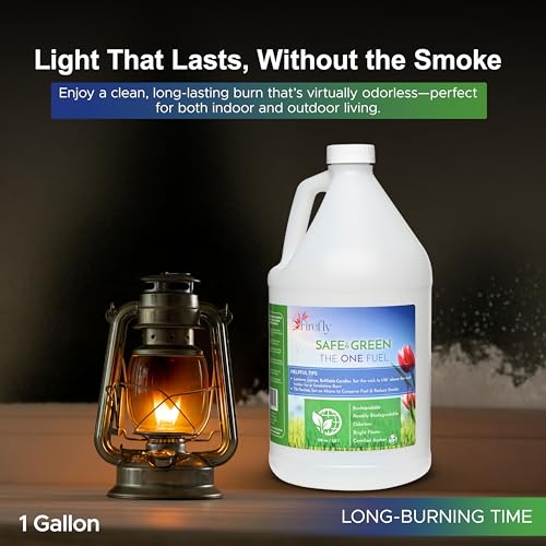 Image of Firefly Fuel - Eco-Friendly Lamp Oil & Tiki Torch Fuel - Clean Burning, Odorless, 1 Gallon