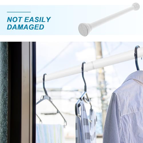 Tringle à rideaux plastique blanc extensible et barre de douche télescopique ajustable