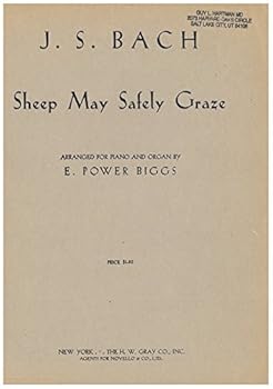 Sheet music Organ Sheet Music - Sheep May Safely Graze by J.S. Bach arranged for Piano and Organ Duet by E. Power Biggs Book