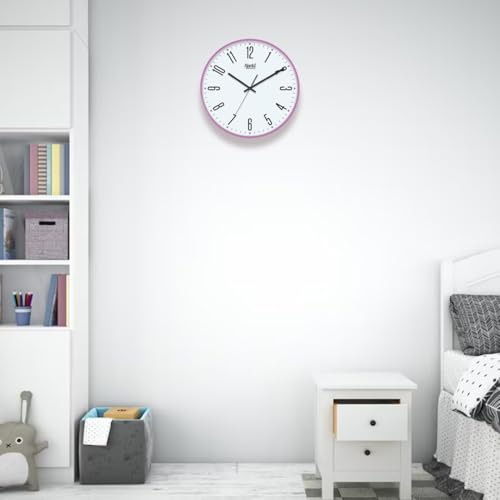 Image of Ajanta 11 Inches Step Movement Wall Clock for Home and Offices Wall Watch(R.Pink)