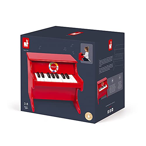Janod - Confetti Wooden Piano - Children's Musical Instrument - Imitation and Musical Awakening Toy - Red - from 3 Years… - Image 6