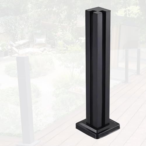 postes para barandillas de vidrio Barandilla De Vidrio Reforzada De 60, 90, 100, 110 Y 120 Cm De Altura, Poste Para Barandilla De Vidrio Para Balcón, Patio O Terraza(B - CORNER,Height 120cm)