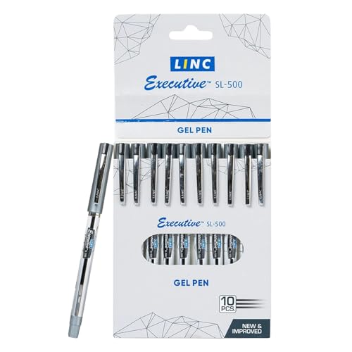 Bolígrafos Gel Linc Executive SL-500 Negro Pack 10 miniatura 1