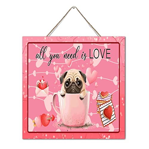 Objet déco bois vintage Carlin style rétro rustique Saint-Valentin - 2