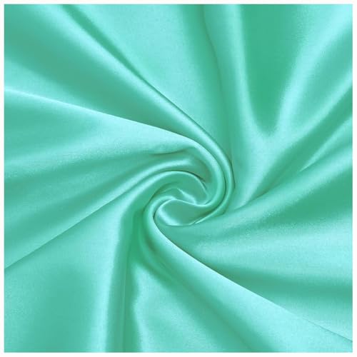 Tissu fluide pour robe qui ne froisse pas coupon satin vert menthe extensible