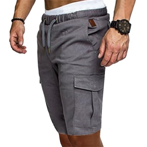 Bermuda cargo de algodón para hombre con cordón y bolsillos miniatura 5