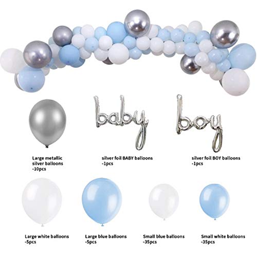 blue white and silver baby shower decorations
