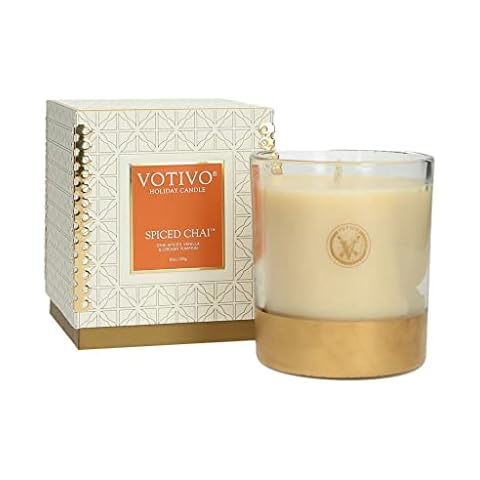 Votivo Spiced Chai 10 oz Holiday Candle | Soy Wax Blend | Fall Candle | Pumpkin Candle | Candle Gifts | Fall Home Decor | Long Burning & Highly Scented Cover