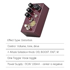 Jemora Overdrive Pédale d’effet Guitare 4 Commutateur de Mode et Commandes de Volume/Tone/Drive Processeur d’Effet Compact Portable Digital Overdrive Guitar Effect Processor pour Guitare - Les Beatles, Paul McCartney, John Lennon, RIngo Starr, George Harrison Jemora Overdrive Pédale d'effet Guitare 4 Commutateur de Mode et Commandes de Volume/Tone/Drive Processeur d'Effet Compact Portable Digital Overdrive Guitar Effect Processor pour Guitare – Image 3