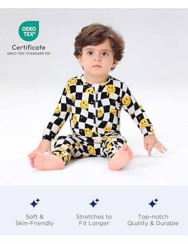 Bamboo Viscose Zipper Pajamas Baby Convertible Footie Pajama for Boys Girls, Snug Fit Baby Sleeper3