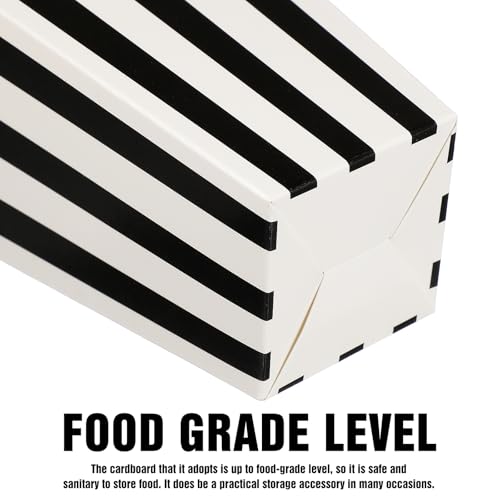 Popcorn-Kästen, Süßigkeit-Behälter-Papierstreifen-Kasten für Film-Partei-Bevorzugung, 24pcsBlack