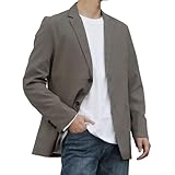 [Fuyumoe] テーラードジャケット メンズ 春 秋 スーツジャケット ブレザー ビジネス カジュアル おしゃれ 撥水加工 軽量 アウター カーキ L