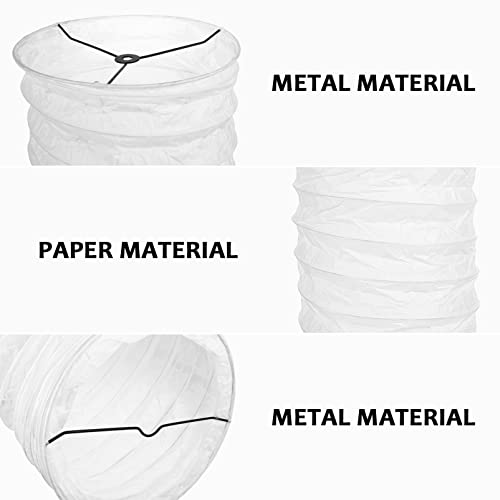 Paper Floor Lamp Shade Rice Paper Standing Light Cover Modern Japanese Style Light Bulb Cage Guard for Room Bedroom Hotel (White) - Image 4