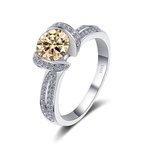 Bague de fiançailles moissanite bleue 1 ct VVS1 diamant alternatif pour femme élégante